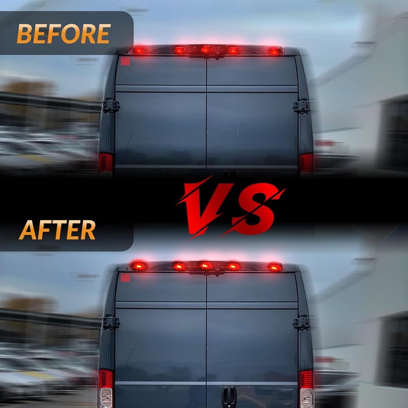 DERMOKA Rear Cab Roof Top Marker Lights Led Clearance Running Lamps for 2014-2020 Dodge Ram ProMaster 1500 2500 3500 (5PCS) - Image 4